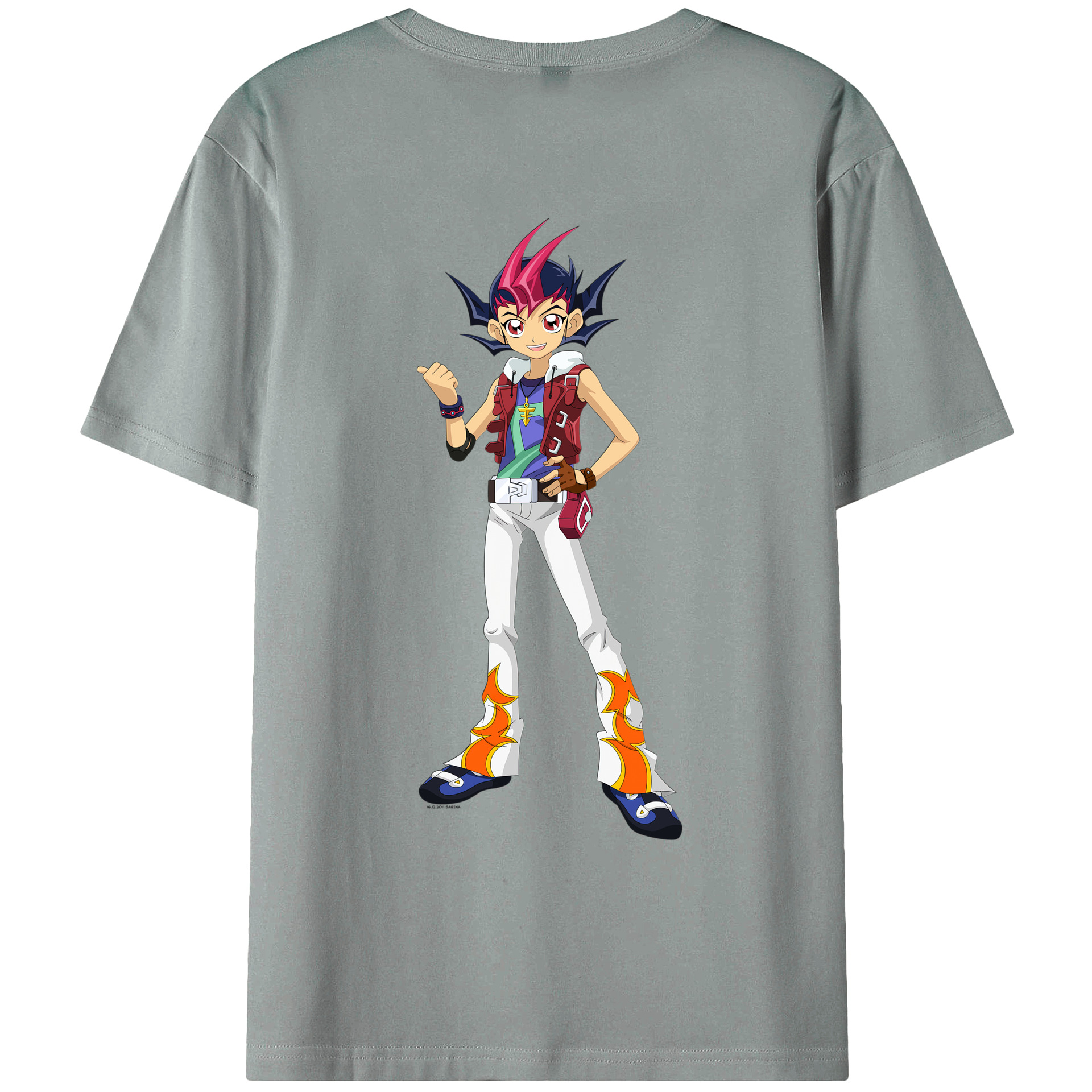 （画像用） 遊☆戯☆王 Yu-Gi-Oh! 綿100％ メンズ半袖Tシャツ（バックプリント） 通気性